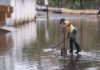 Lluvias dejan calles y avenidas con charcos en Santo Domingo Este