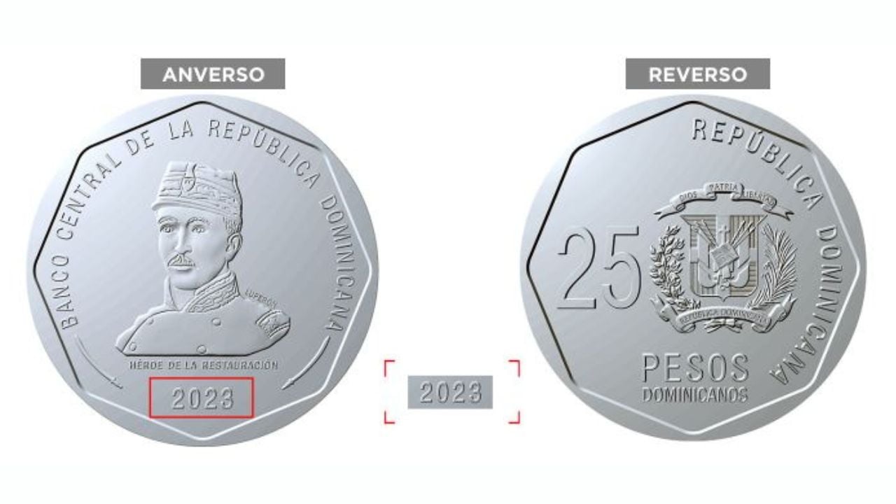 ¡Esta es la nueva moneda de RD$ 25 que circulará desde agosto